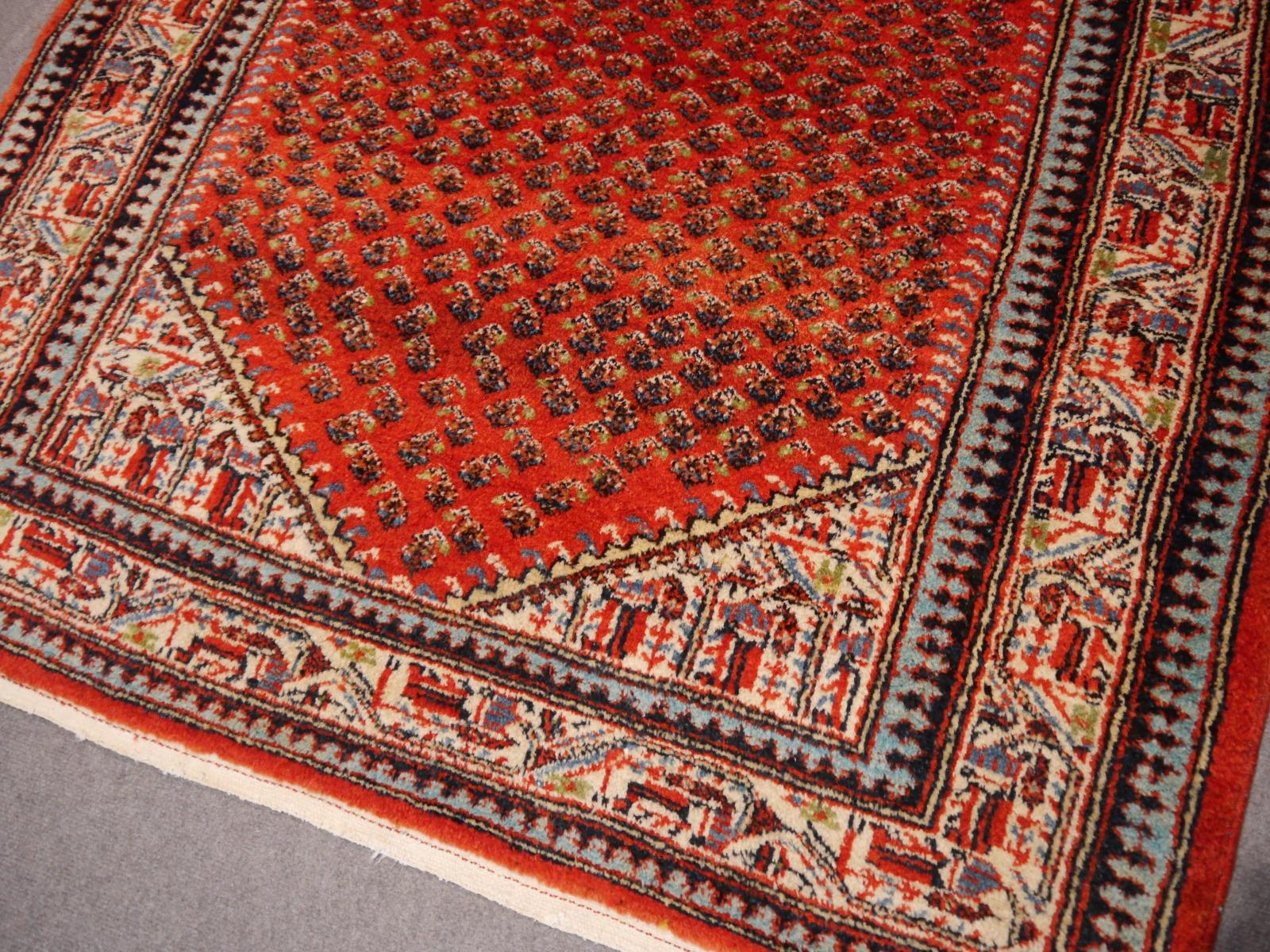 Antique Kurdish Rug 1920´s hand-knotted Burnt Orange and Beige In Good Condition In Lohr, Bavaria, DE