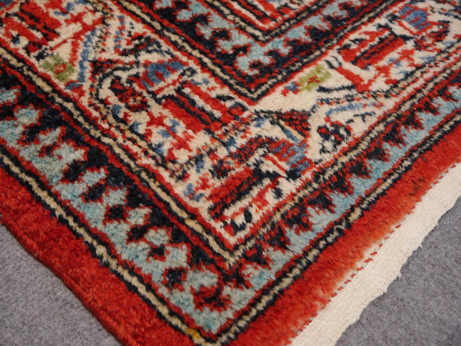 Antique Kurdish Rug 1920´s hand-knotted Burnt Orange and Beige 1