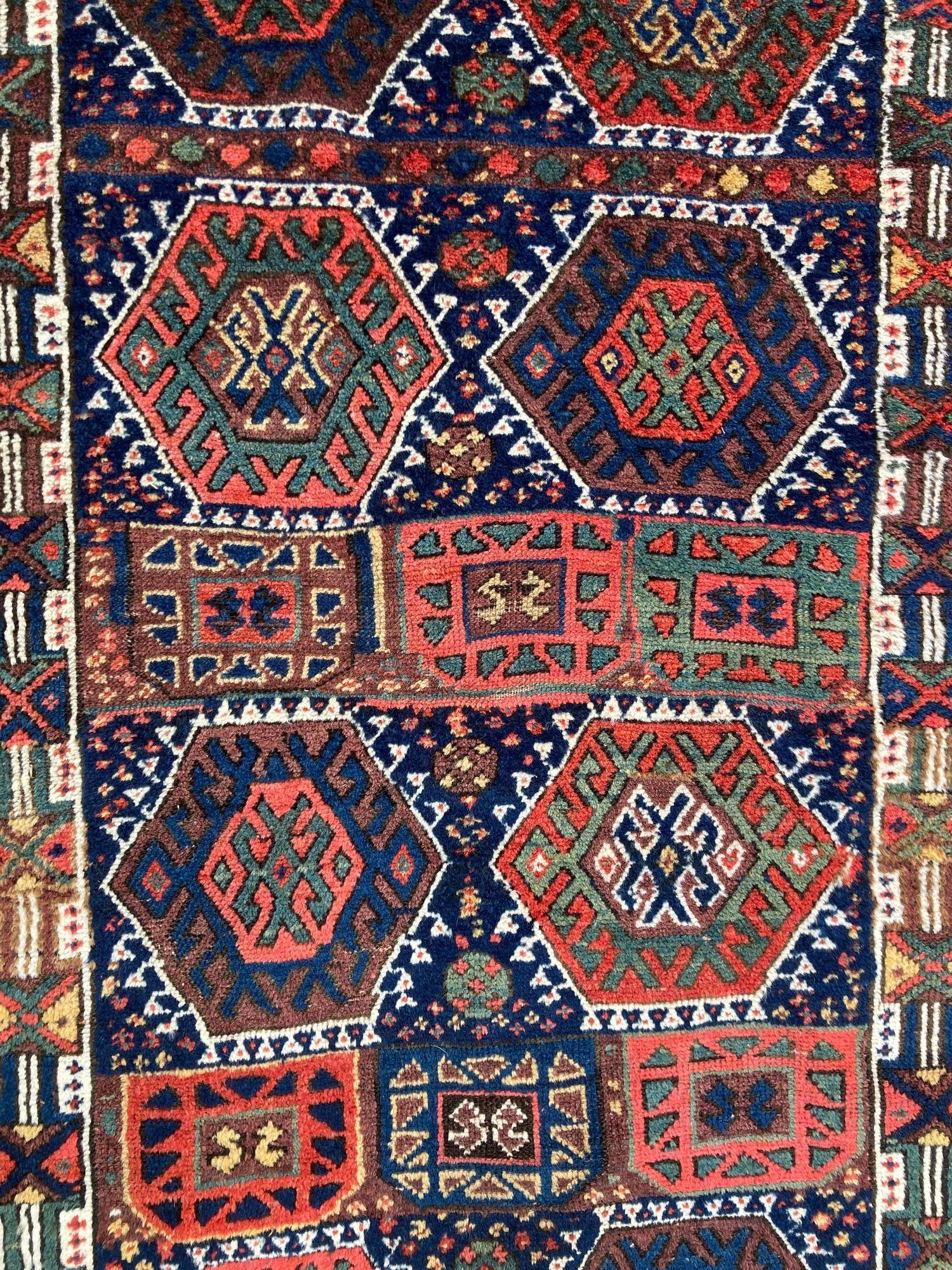 Antique Kurdish Rug 1.92m x 1.19m For Sale 9