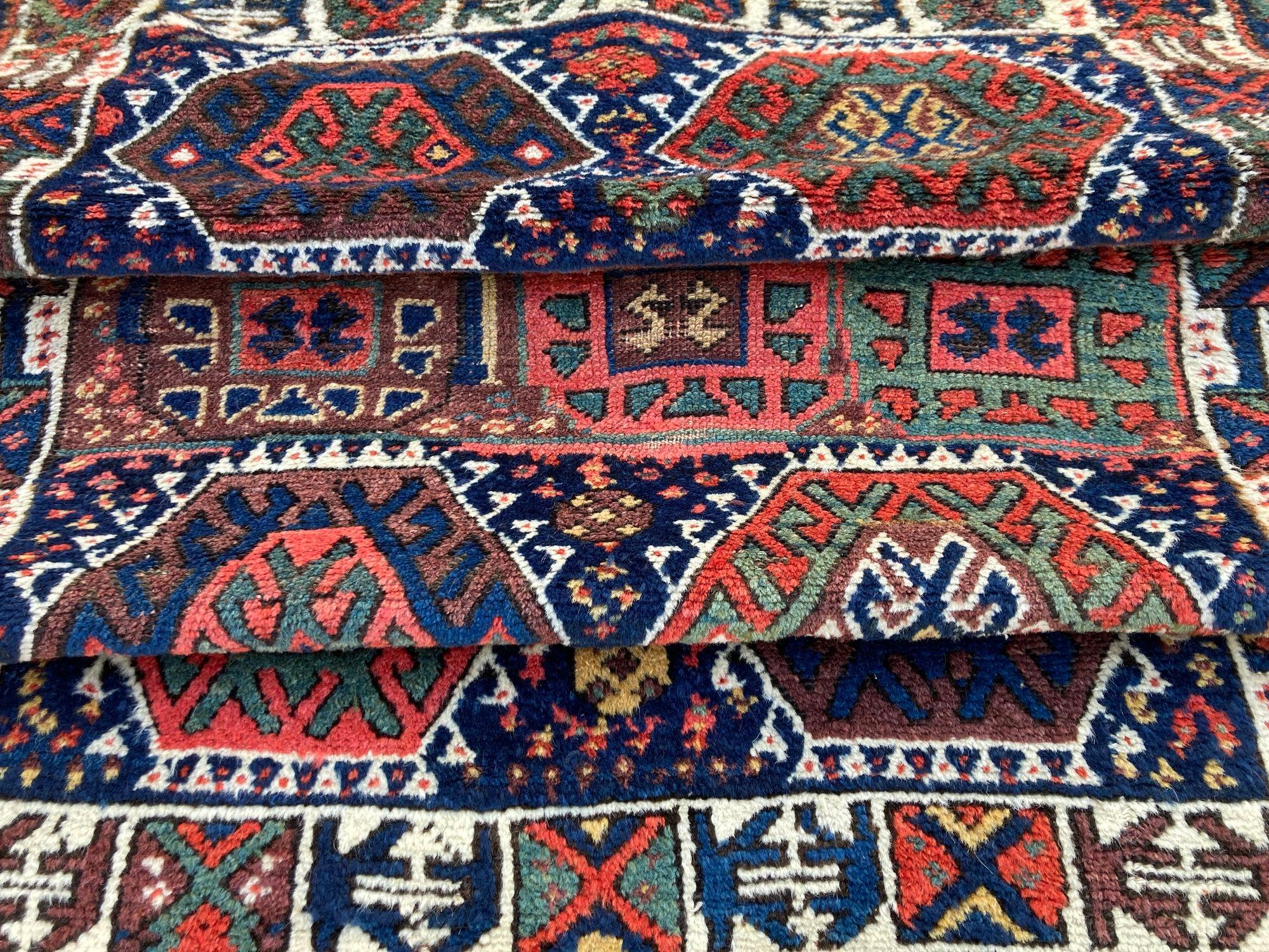 Antique Kurdish Rug 1.92m x 1.19m For Sale 11