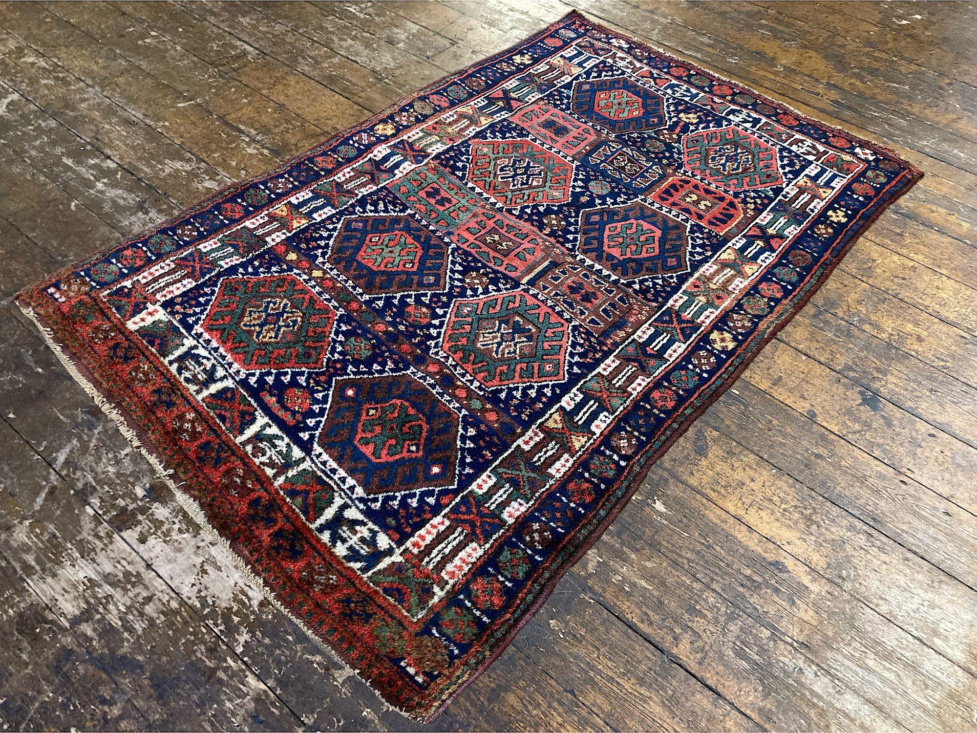 Wool Antique Kurdish Rug 1.92m x 1.19m For Sale