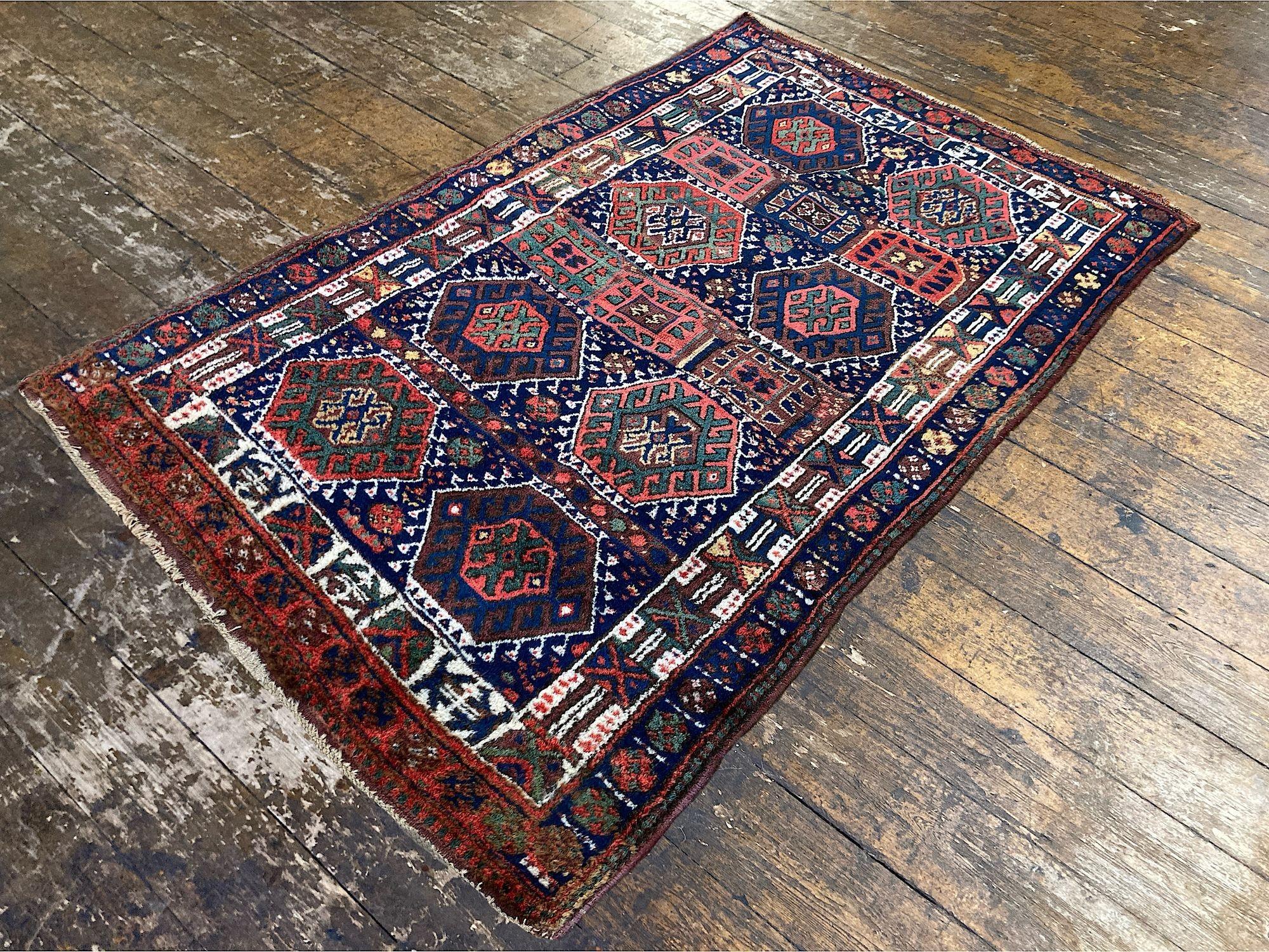 Alfombra kurda antigua 1,92 m x 1,19 m Lana en venta