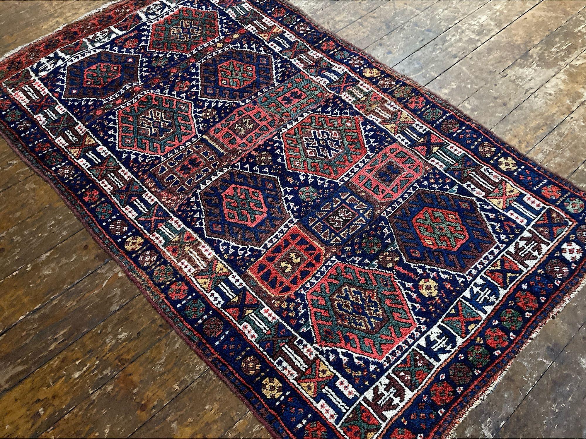 Antique Kurdish Rug 1.92m x 1.19m For Sale 1