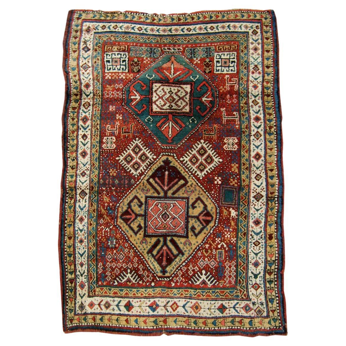 Antique Kurdish Rug, 19th Century