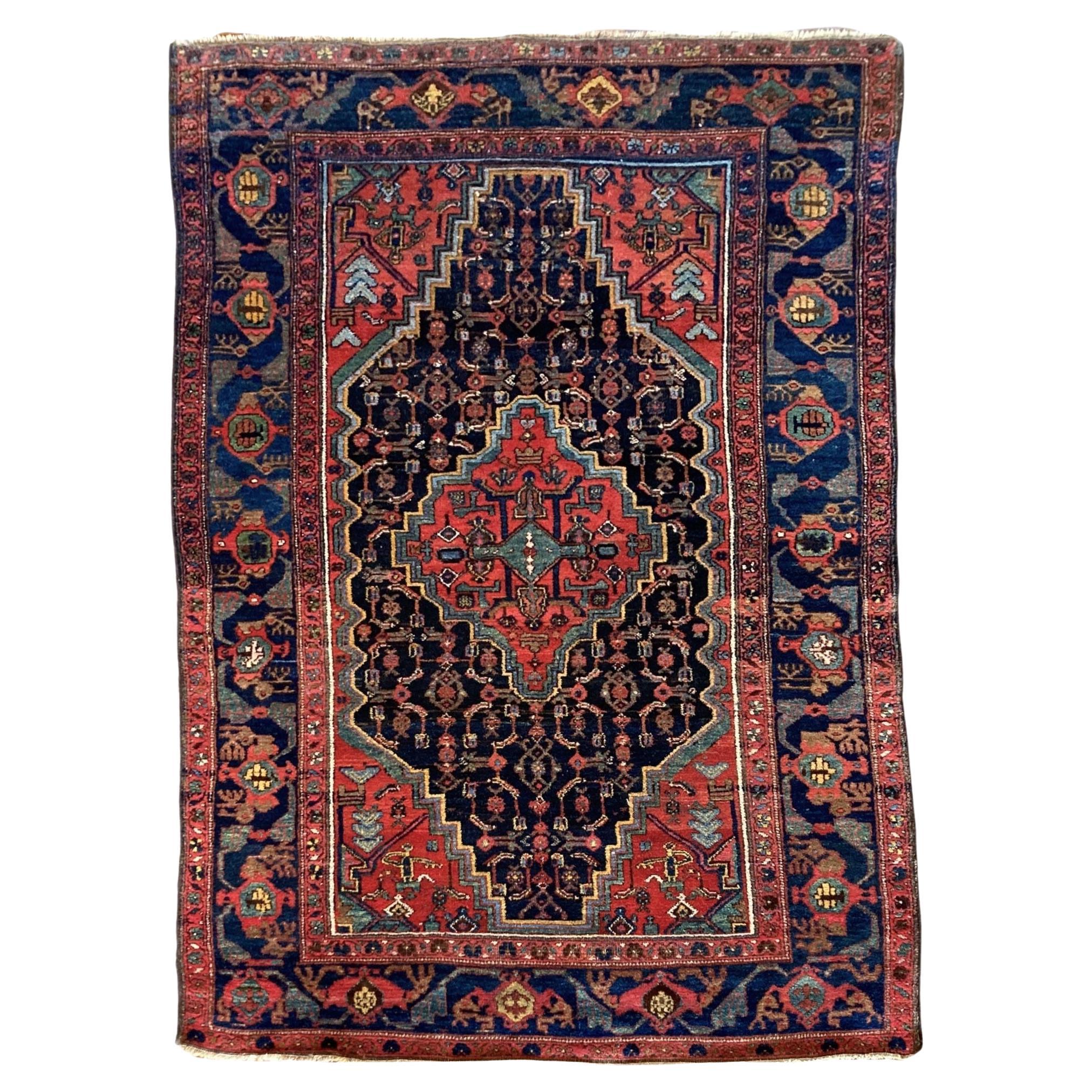 Tapis kurde ancien de 2,06 m x 1,38 m