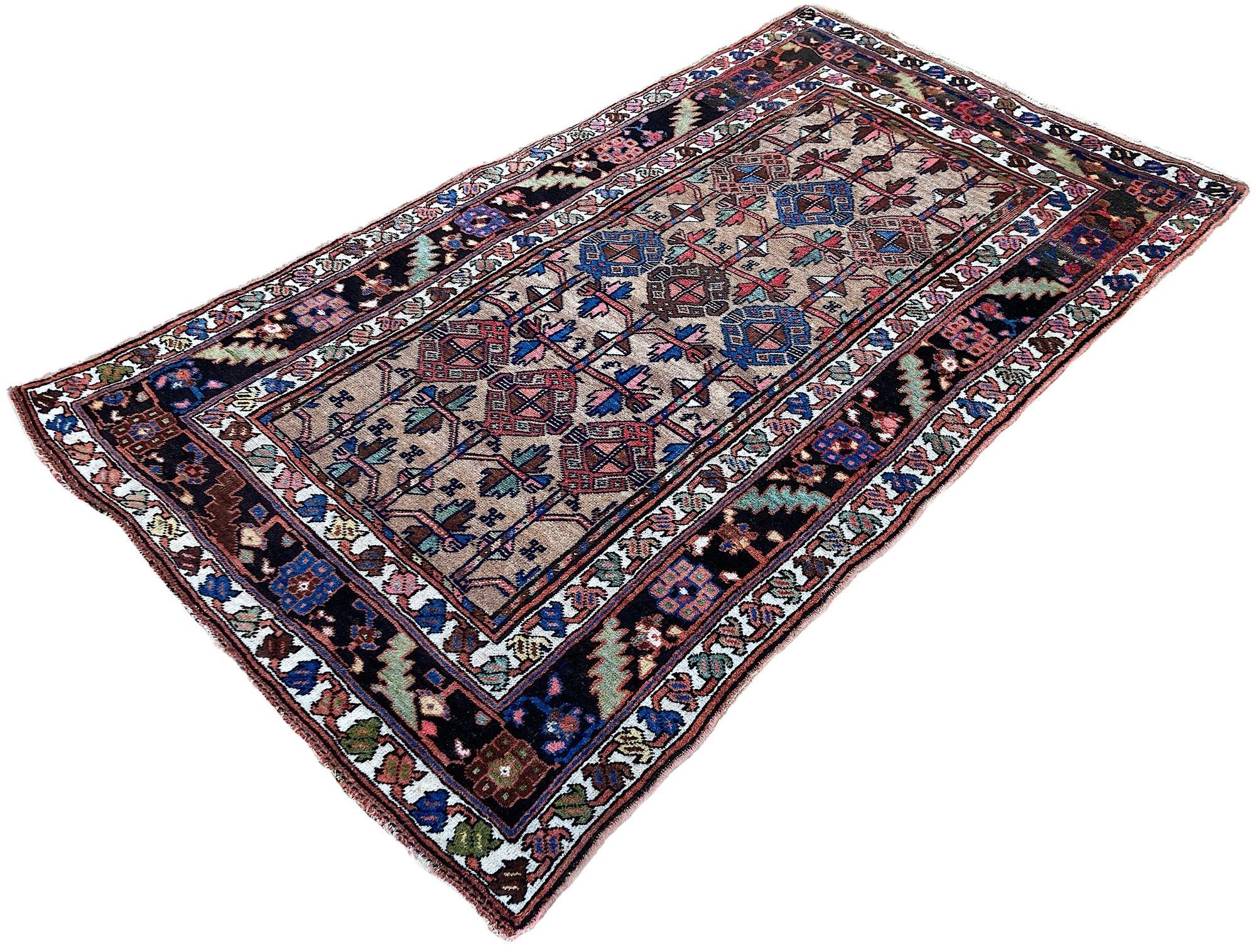 Tapis kurde ancien 2,12 m x 1,23 m Bon état - En vente à St. Albans, GB