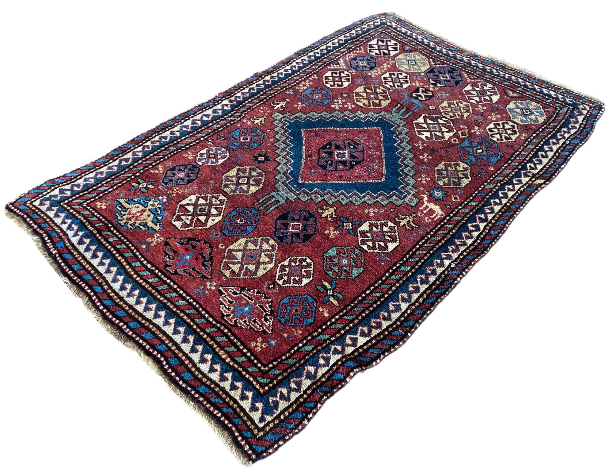 Antique Kurdish Rug 2.20m x 1.33m In Good Condition For Sale In St. Albans, GB
