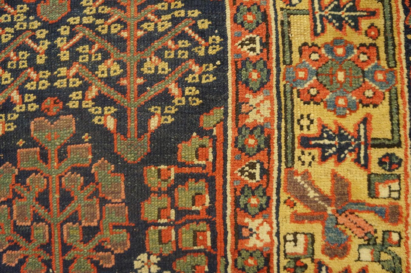 Mid 19th Century W. Persian Kurdish Shrub Runner Carpet (3' x 14'6'' - 90 x 443) For Sale 4