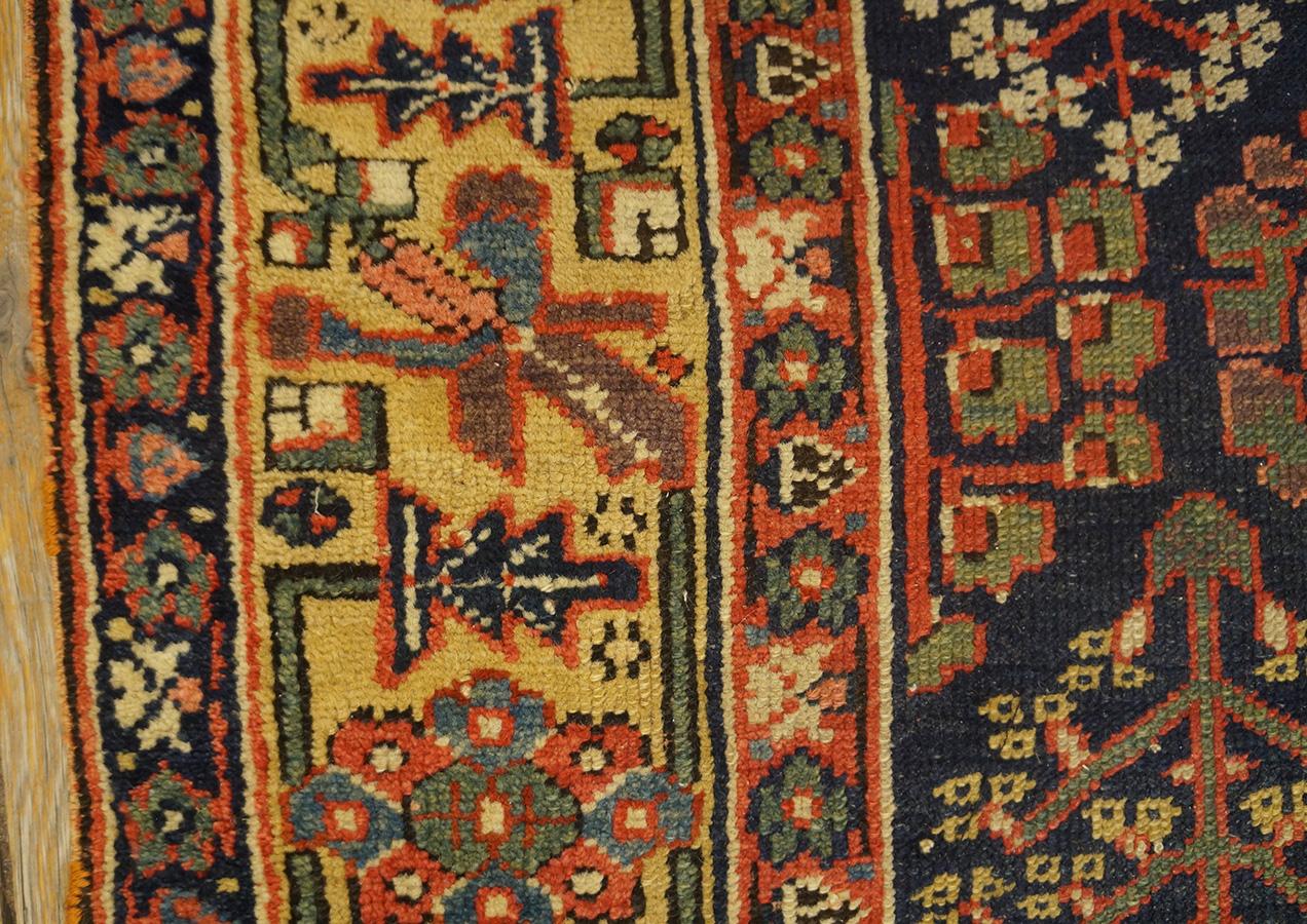Mid 19th Century W. Persian Kurdish Shrub Runner Carpet (3' x 14'6'' - 90 x 443) For Sale 5