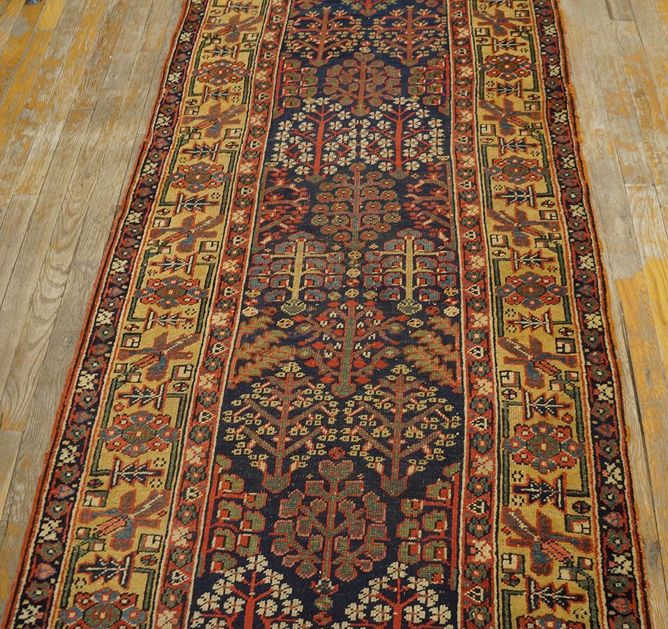 Mid 19th Century W. Persian Kurdish Shrub Runner Carpet (3' x 14'6'' - 90 x 443) For Sale 2