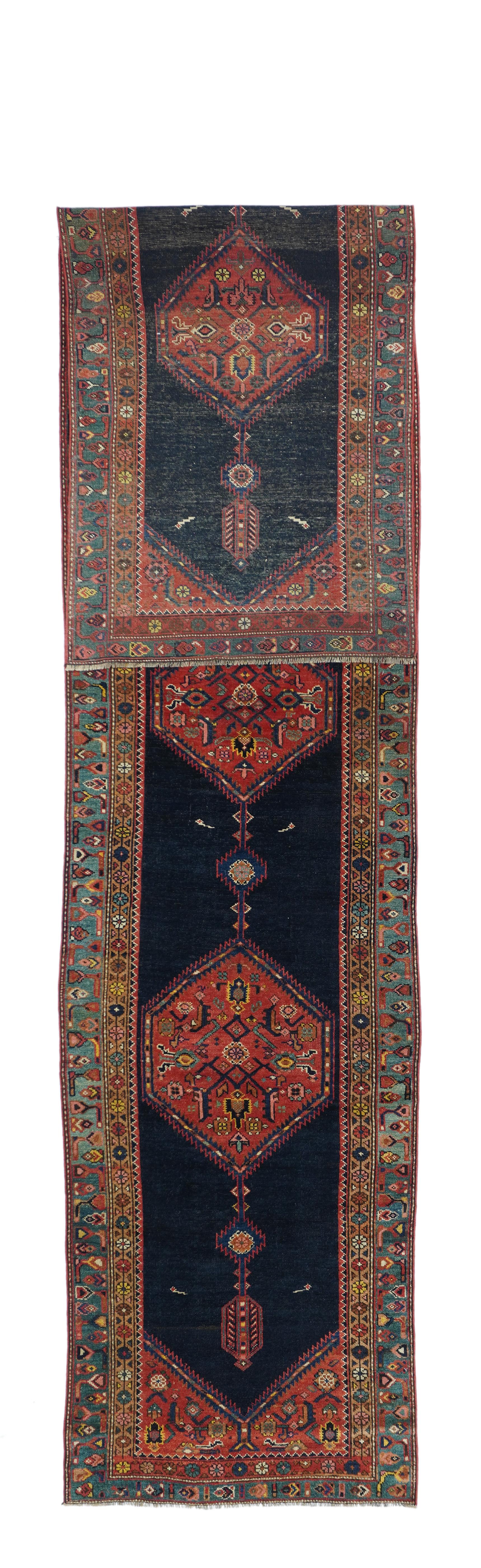 Antique Kurdish rug 3'1'' x 15'11''.