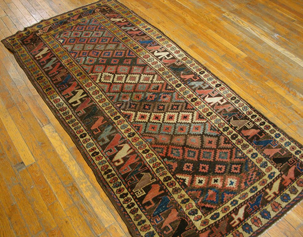 Hand-Knotted Early 20th Century W. Persian Kurdish Rug ( 3'4