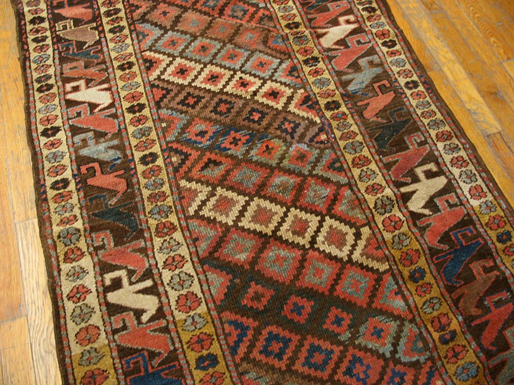 Wool Early 20th Century W. Persian Kurdish Rug ( 3'4