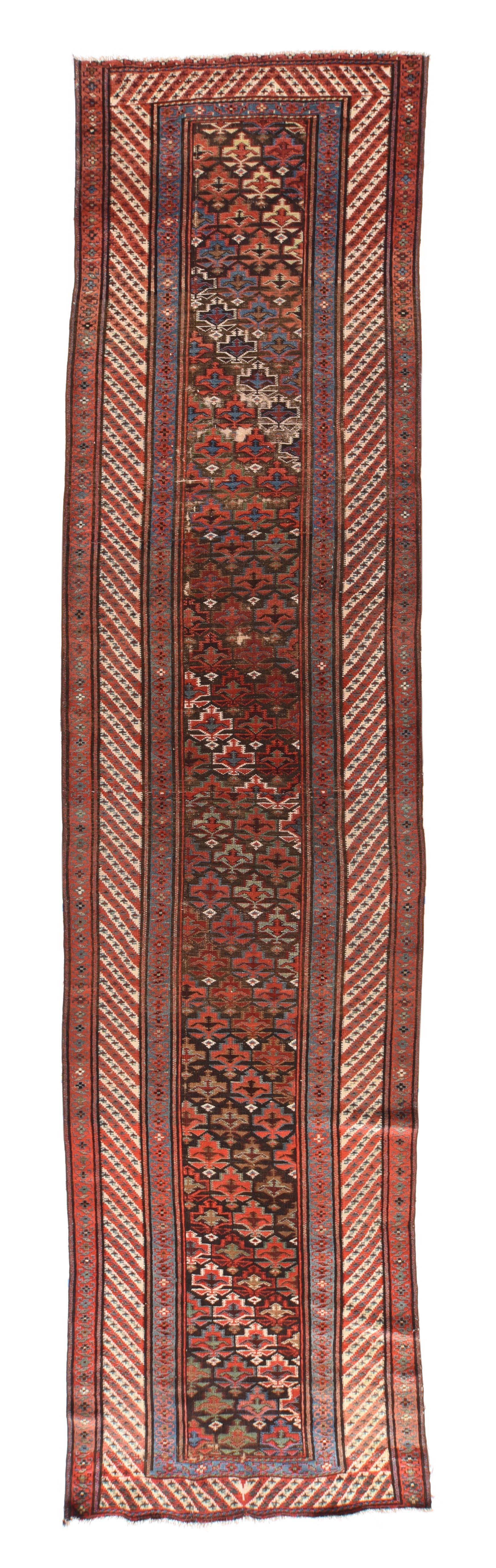 Antique Kurdish rug 3'6'' x 14'.