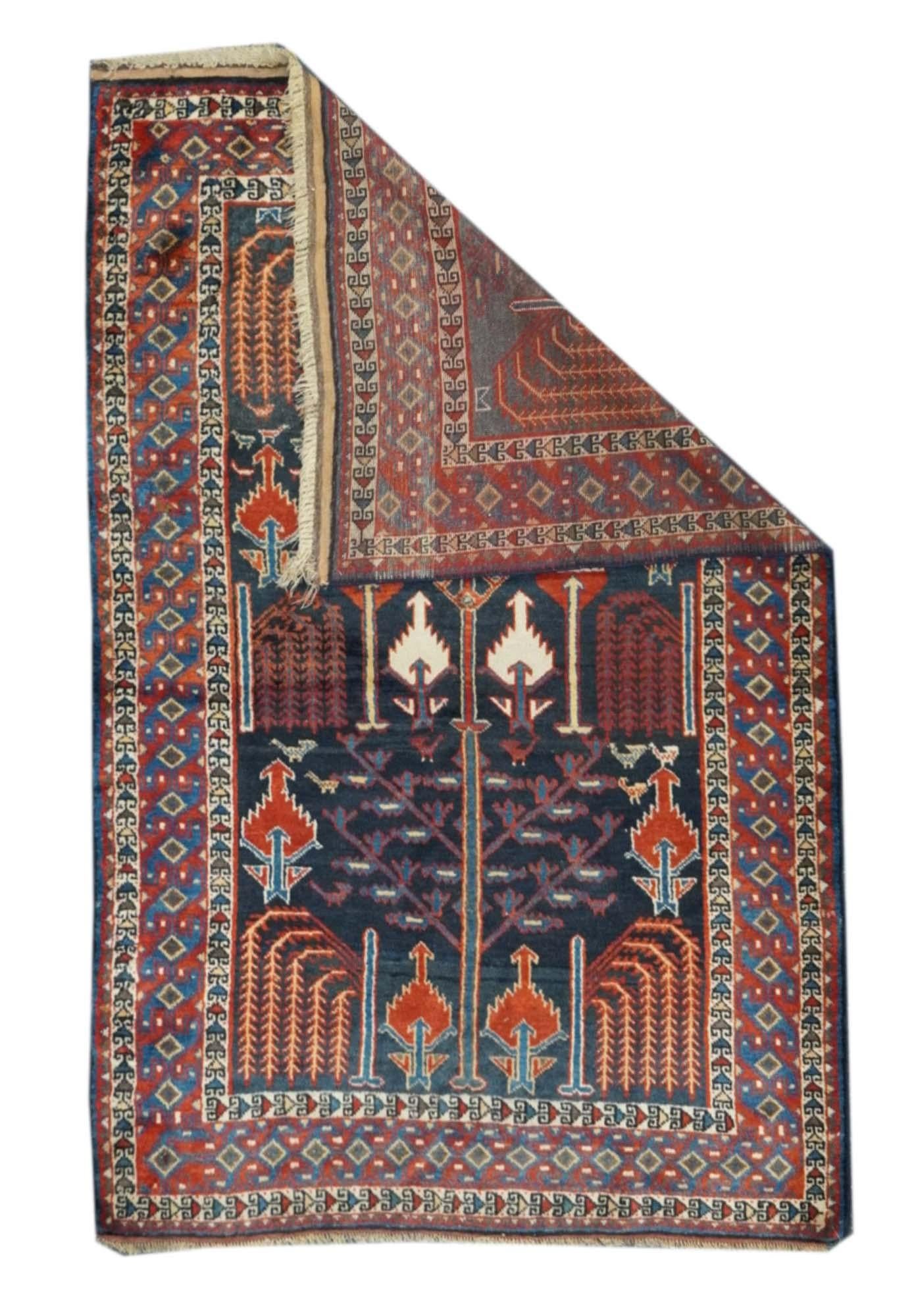 Antique Kurdish Rug 4'3'' x 6'9''. 