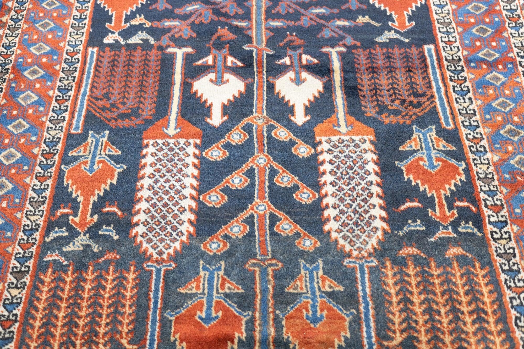 Hand-Knotted Antique Kurdish Rug 4'3'' x 6'9'' For Sale