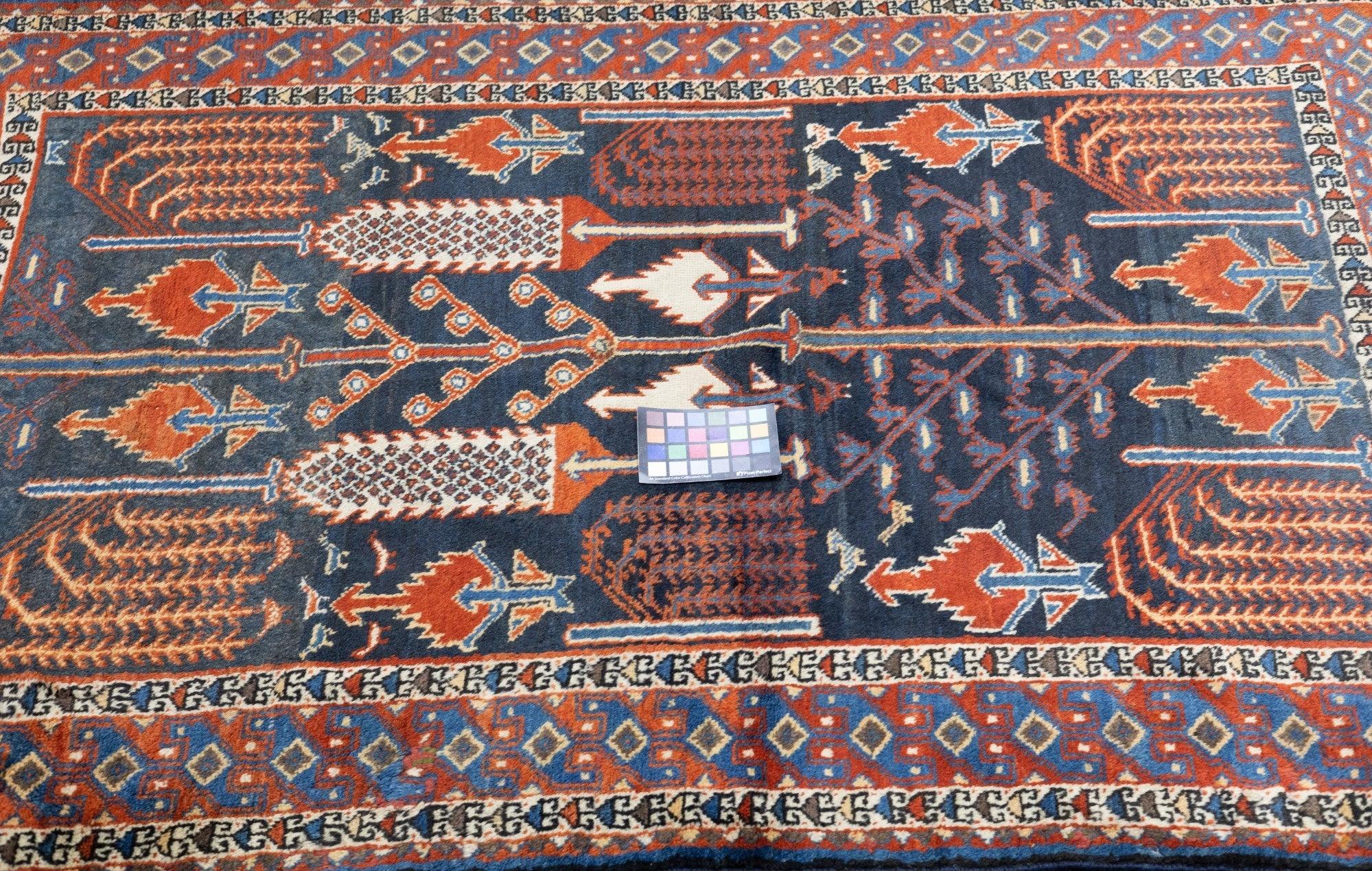 20th Century Antique Kurdish Rug 4'3'' x 6'9'' For Sale
