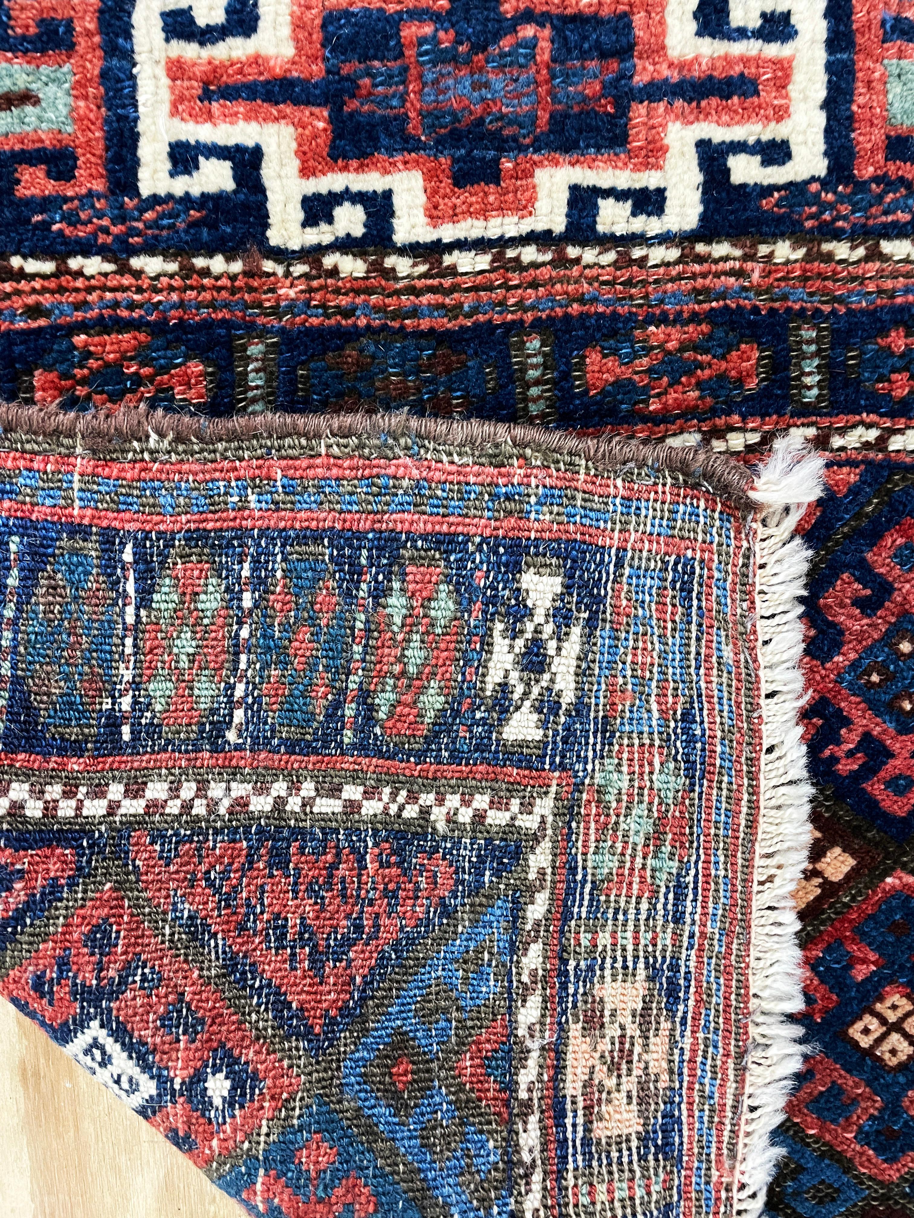 Tribale Tappeto curdo antico/Bag Jaff del 1900 ca. in vendita