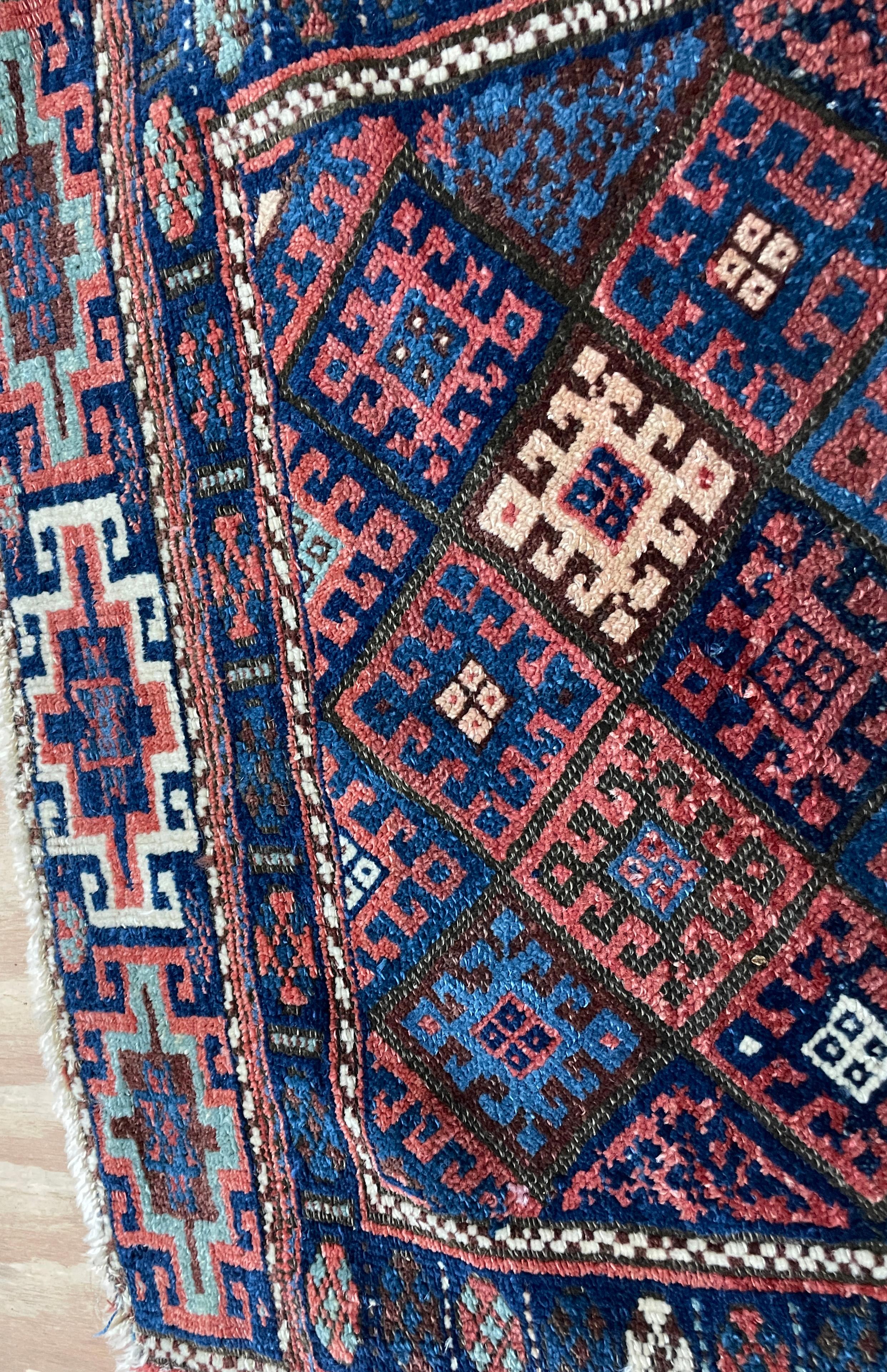 Persiano Tappeto curdo antico/Bag Jaff del 1900 ca. in vendita