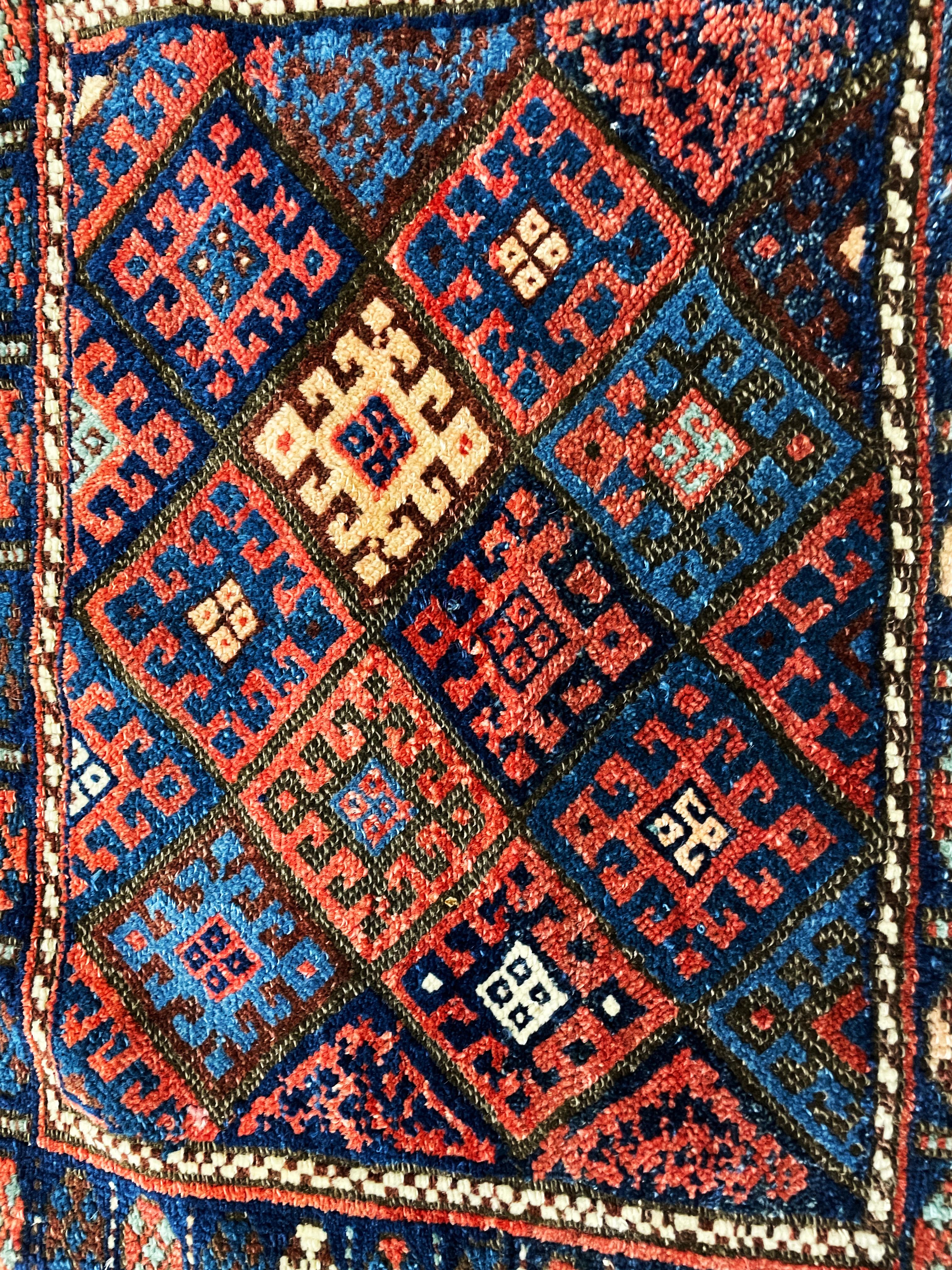 Tessuto a mano Tappeto curdo antico/Bag Jaff del 1900 ca. in vendita