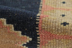 Antique Kurdish Rug Beige & Pink Medallions & Multiple Borders - Rug & Kilim