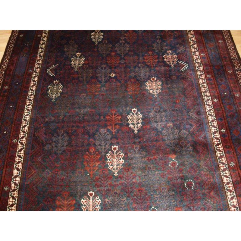 Turkish Antique Kurdish Rug with All Over Shrub Design, circa 1890 For Sale