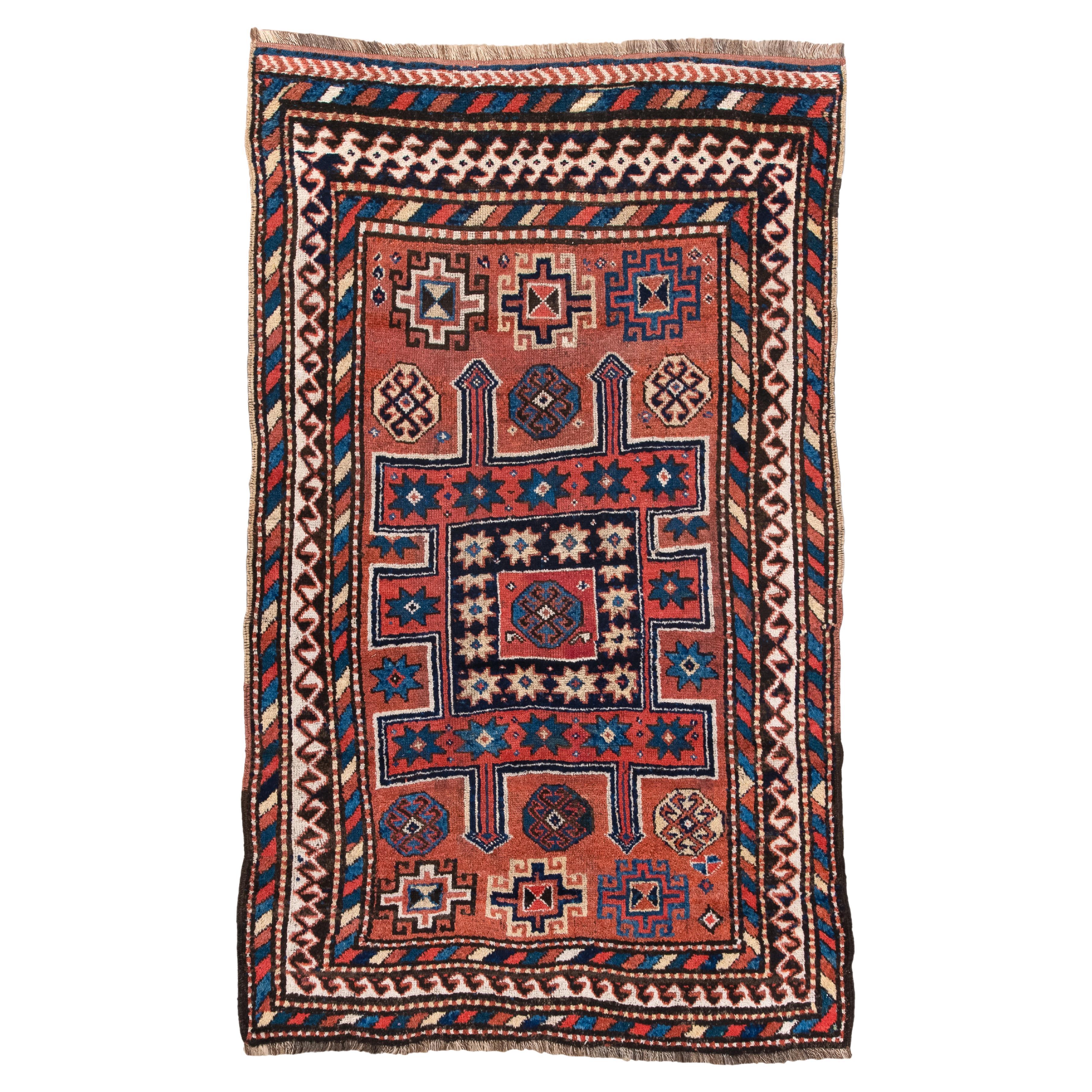 Antique Kurdish Rug with Geometric Motifs, Circa 1910 For Sale