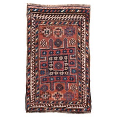 Antiker Kurdischer Teppich mit geometrischen Motiven, um 1910