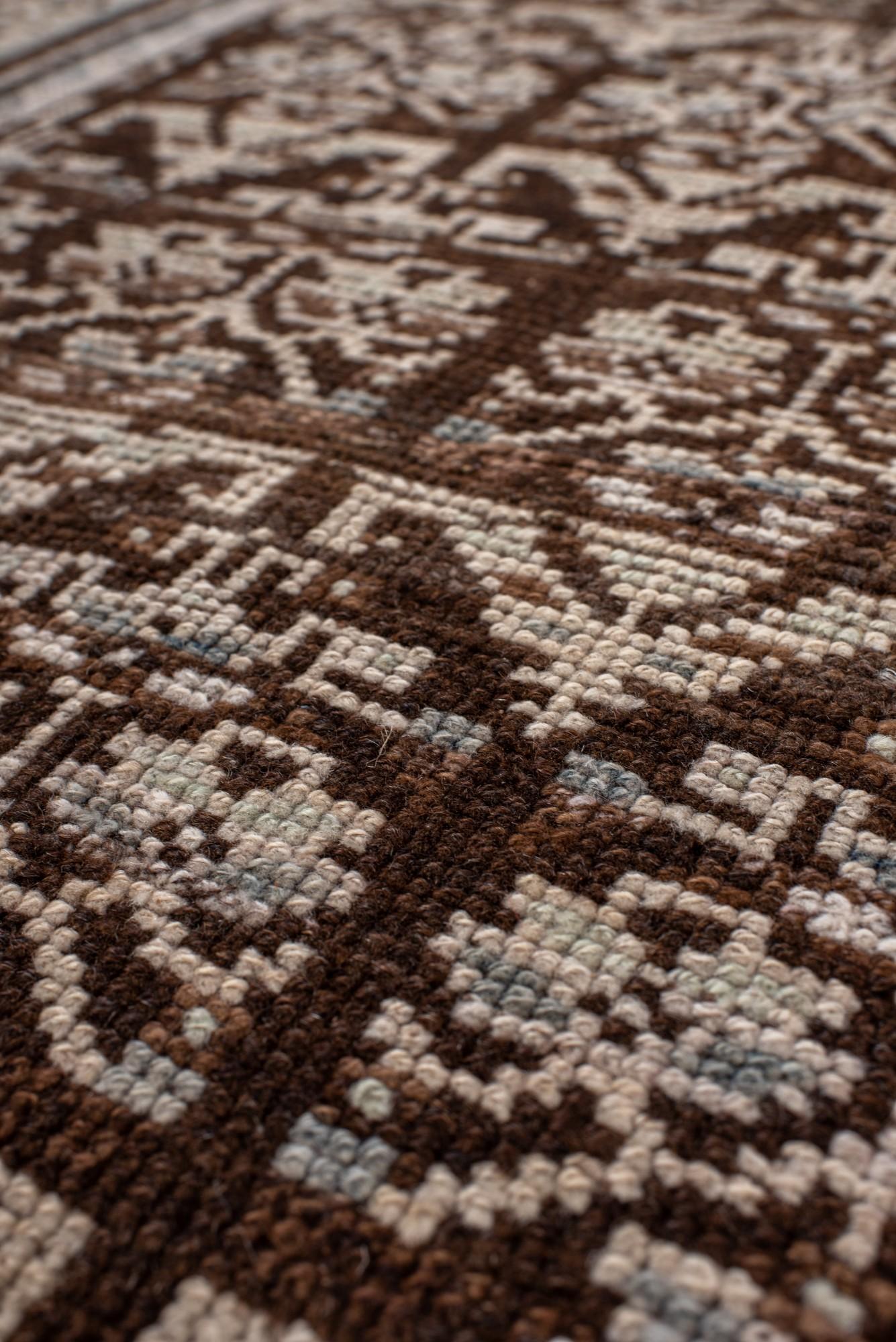 Antique Kurdish Rug with Repeating Tree Motif in Earth Tones In Good Condition For Sale In New York, NY