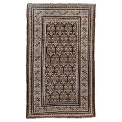 Antique Kurdish Rug with Repeating Tree Motif in Earth Tones