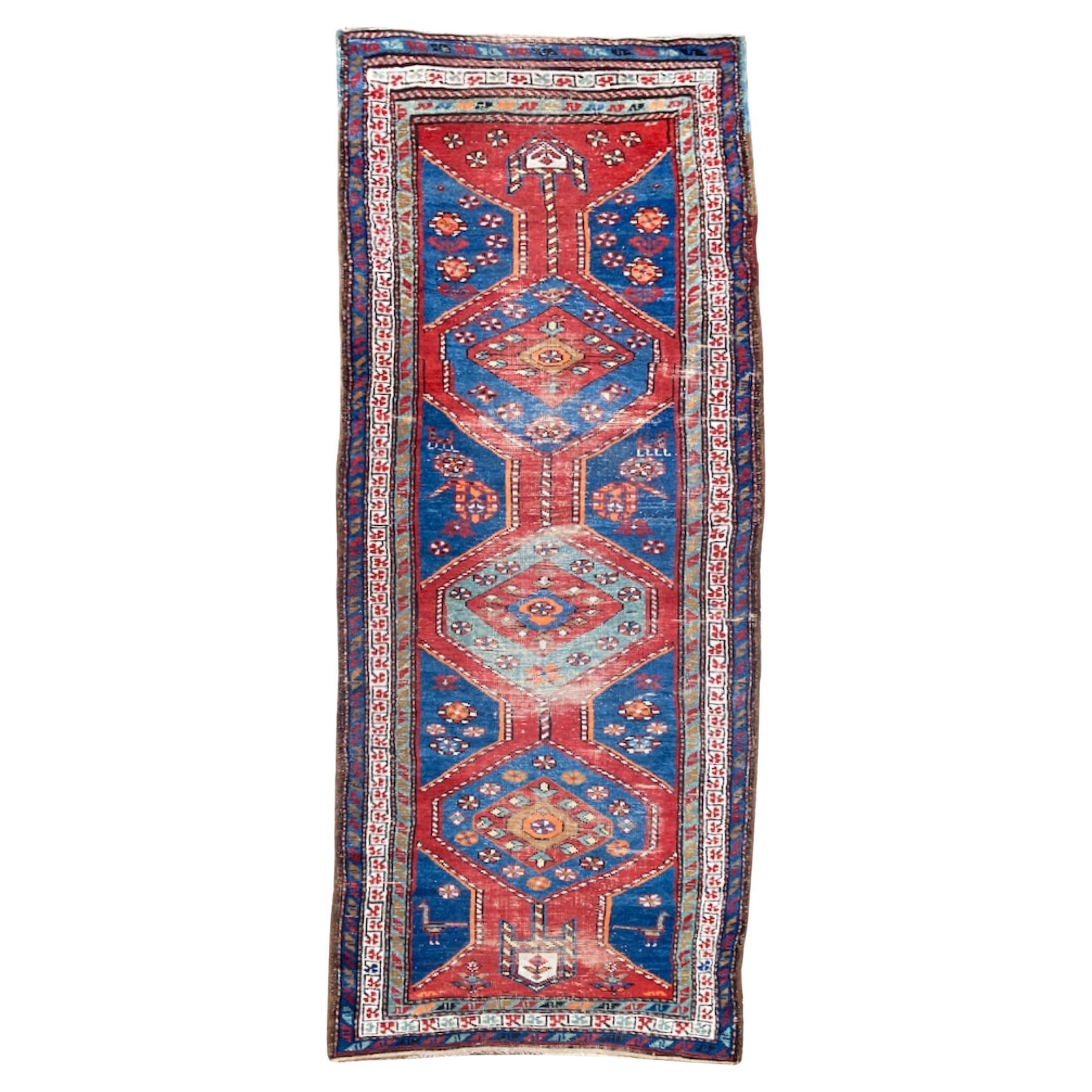 Runner curdo antico 2,40m x 0,85m in vendita