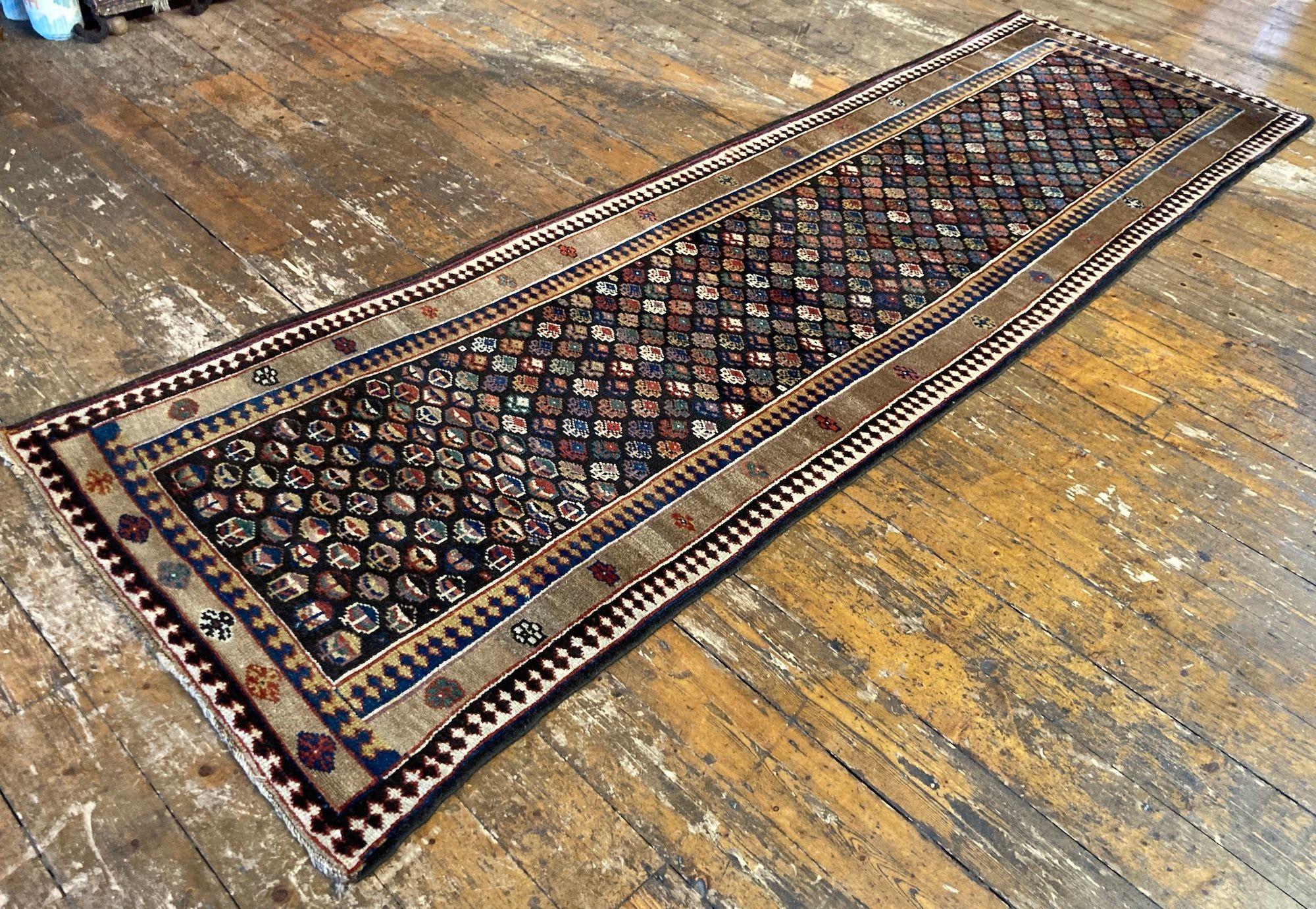 Lana Corridore antico curdo 2,97 m x 0,93 m in vendita