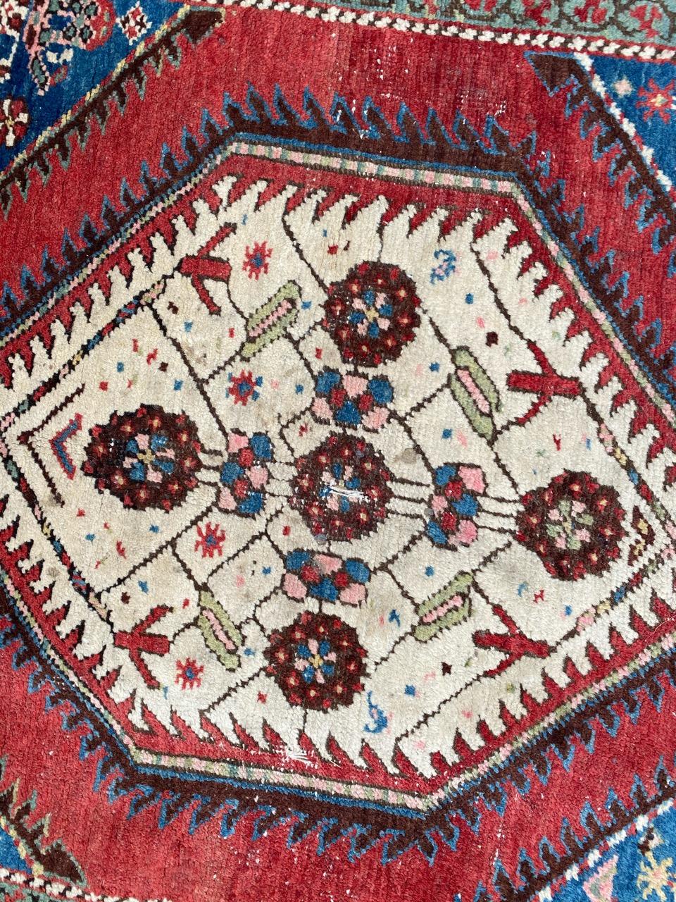 Bobyrug’s pretty Antique Kurdish Runner For Sale 5