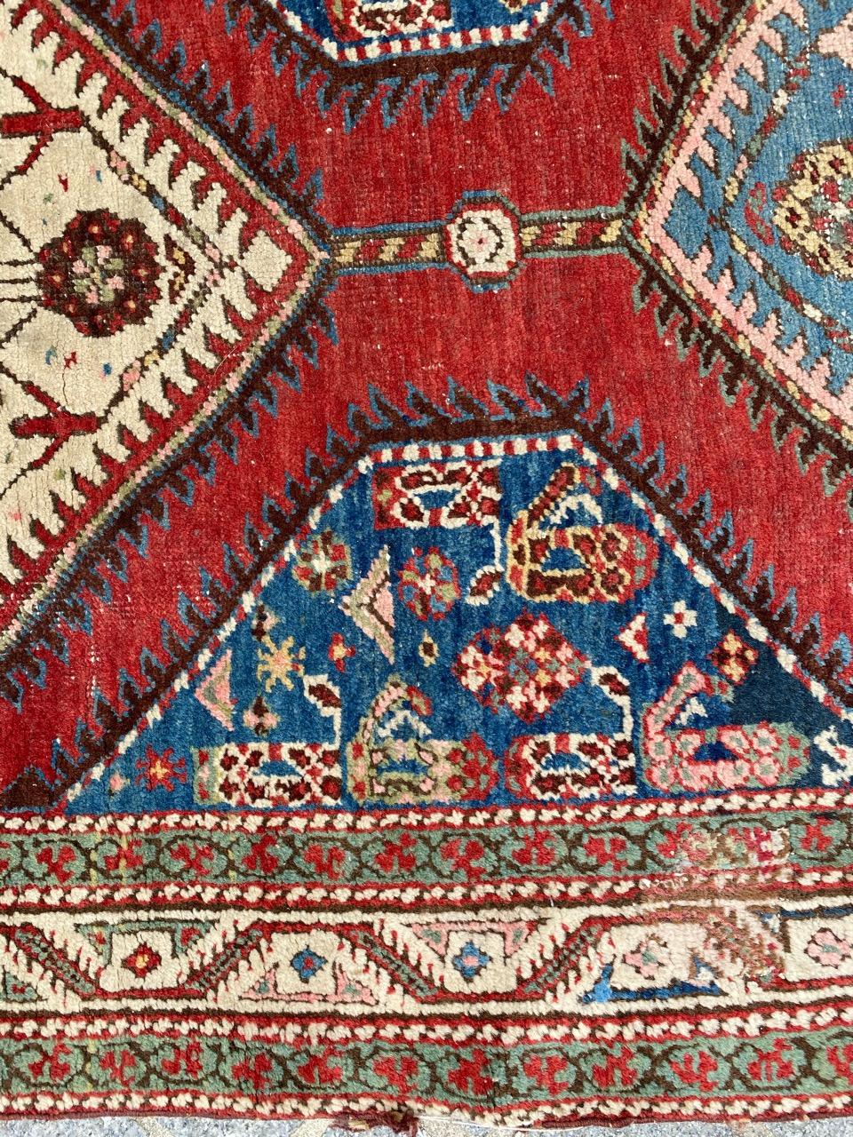 Bobyrug’s pretty Antique Kurdish Runner For Sale 6