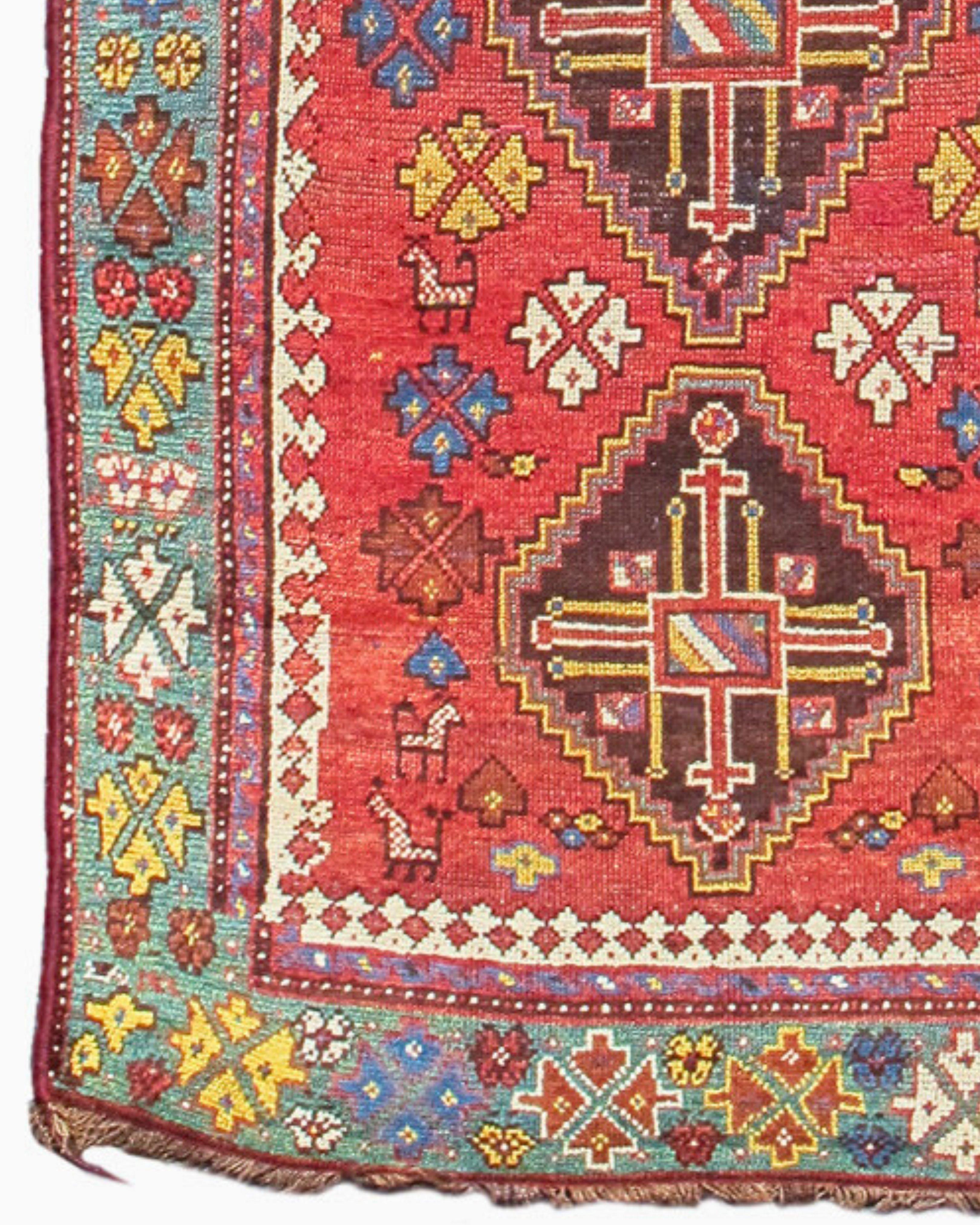 Hand-Knotted Antique Kurdish Runner Rug, c. 1900 For Sale