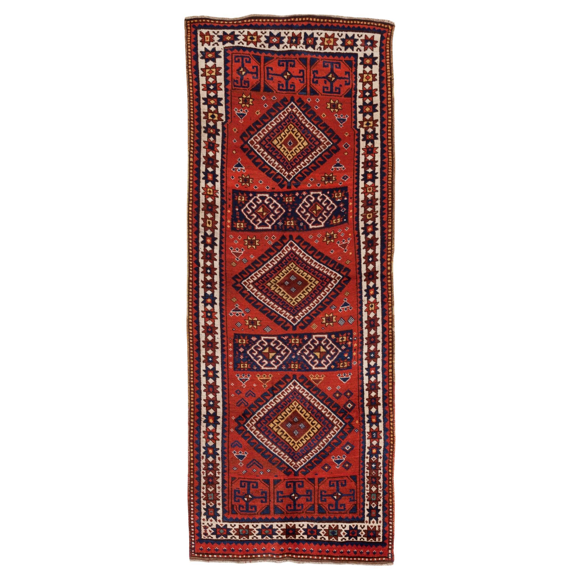 Tapis de couloir kurde ancien - Tapis turc d'Anatolie orientale