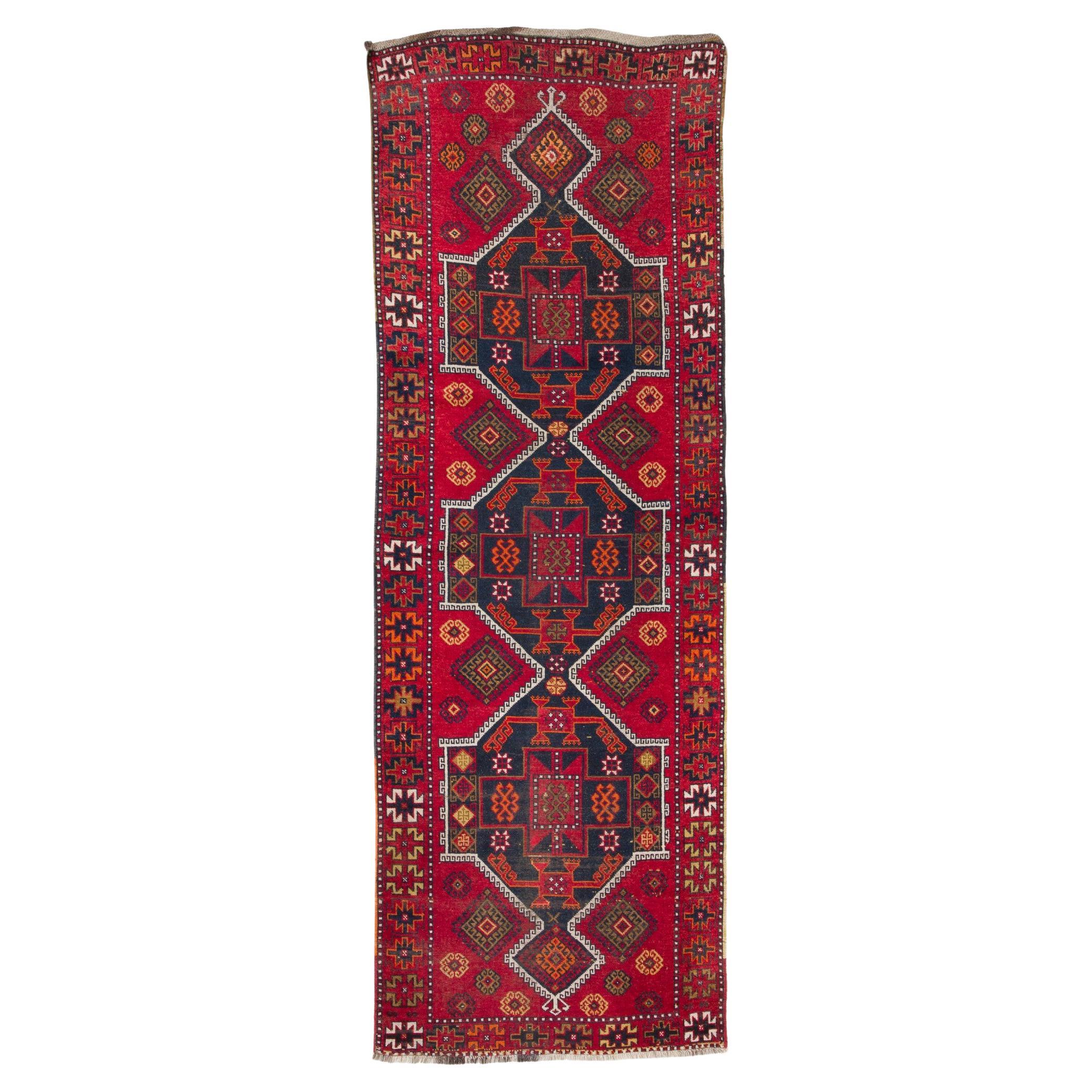 Antique Kurdish Runner Rug - Eastern Anatolian Turkish Carpet For Sale