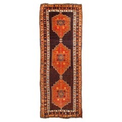 Antique Kurdish Runner Rug, Eastern Anatolian Turkish Carpet Multi Medallion