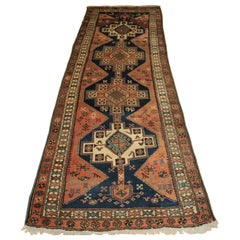 Antique Kurdish Runner with Linked Medallion Design