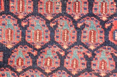 Antique Kurdish Saddle Bag with Indigo Field and Geometric Motifs