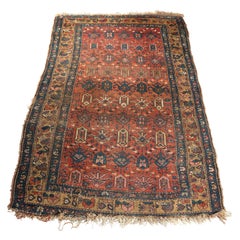 Antique Kurdish Tribal Wool Oriental Rug, circa 1920