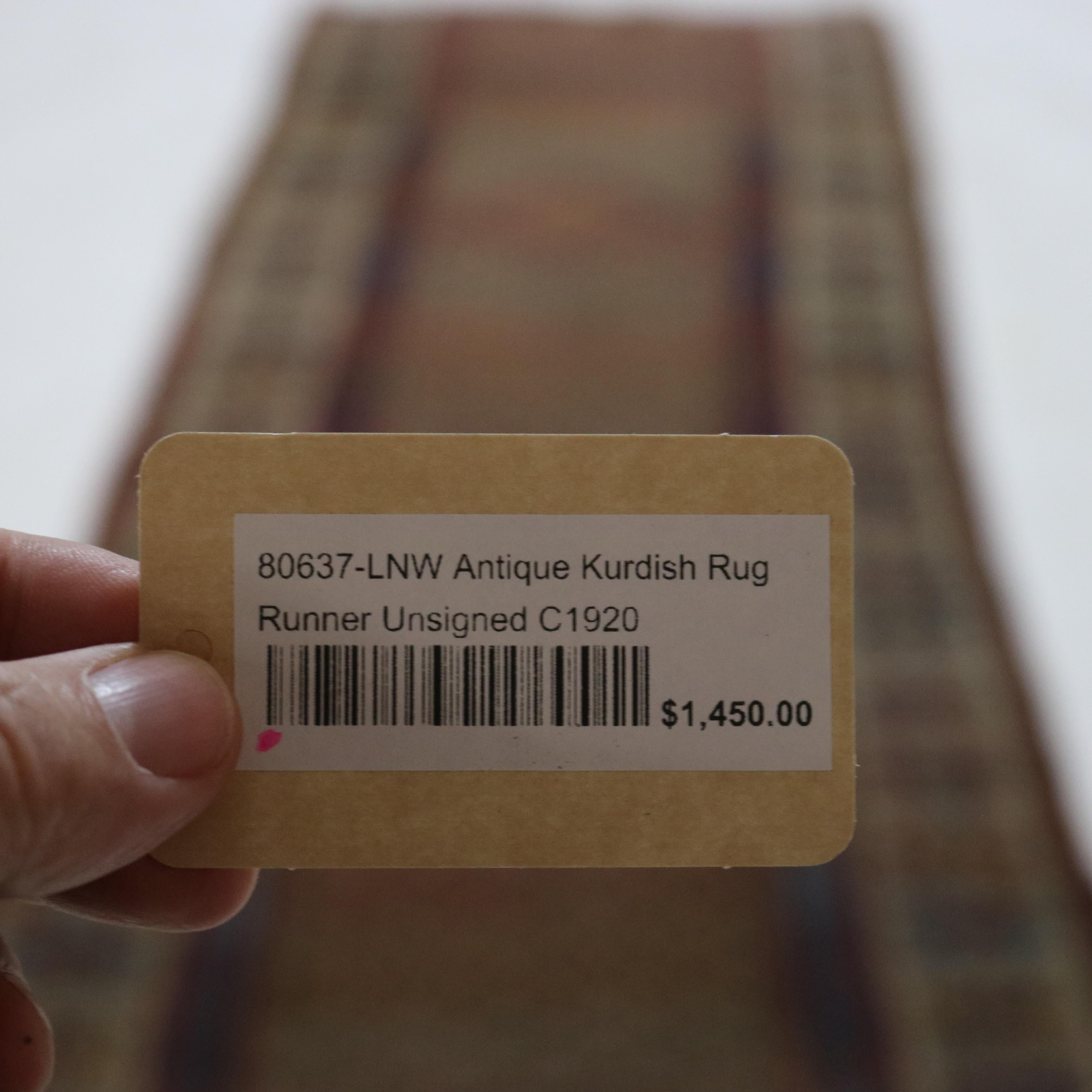 Antiker Kurdischer Wollteppich-Läufer, um 1920 im Angebot 2