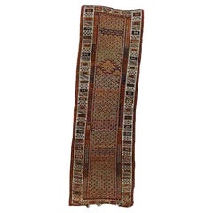Antique Kurdish Wool Rug Runner C1920