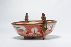 Antique Kutani Ormulu Japanese Porcelain Bowl Ormulu Mounted, Japan, 19th C.