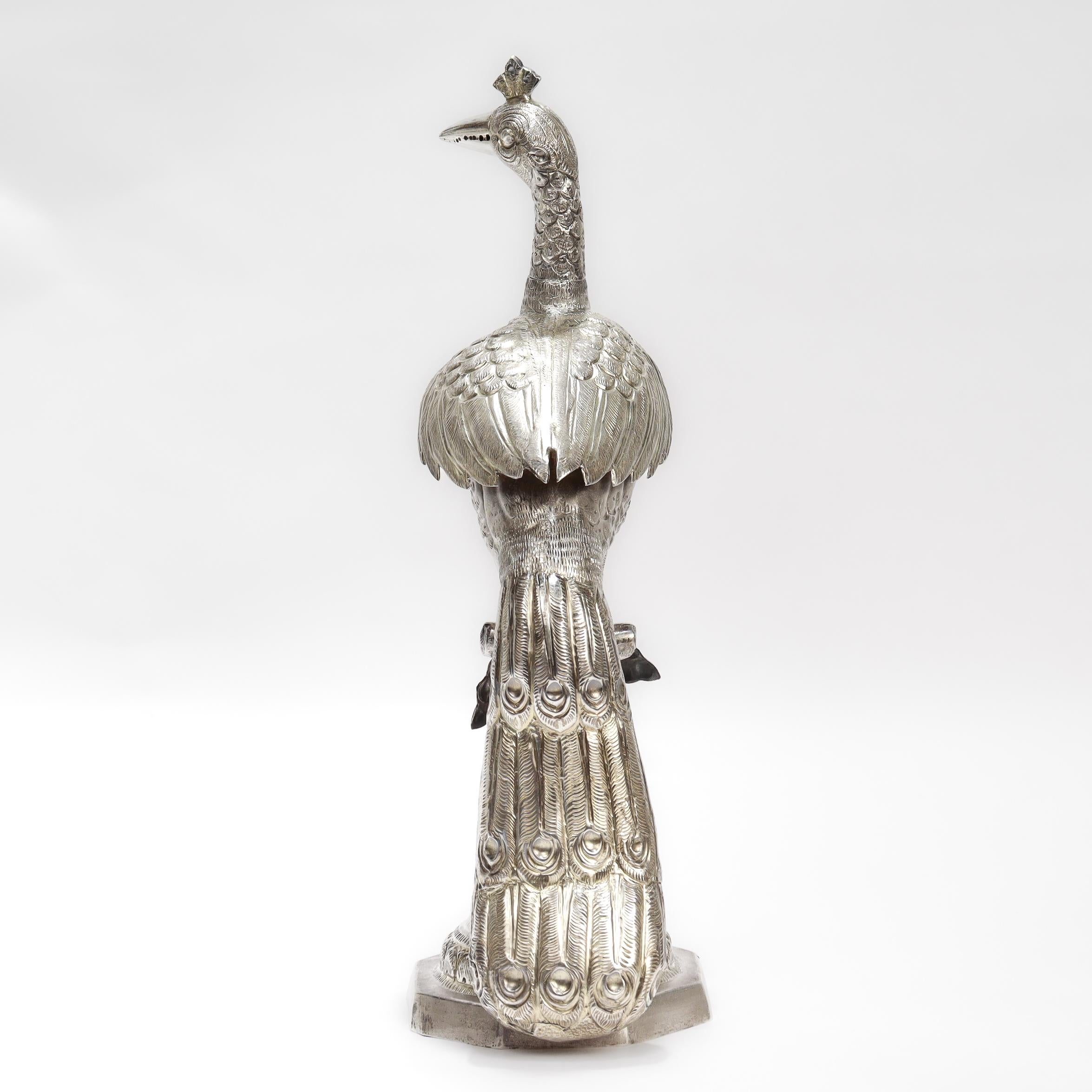 Antike Kutch oder osmanischen Silber Pfau oder Paradiesvogel Rose Wassersprinkler (Anglo-indisch) im Angebot