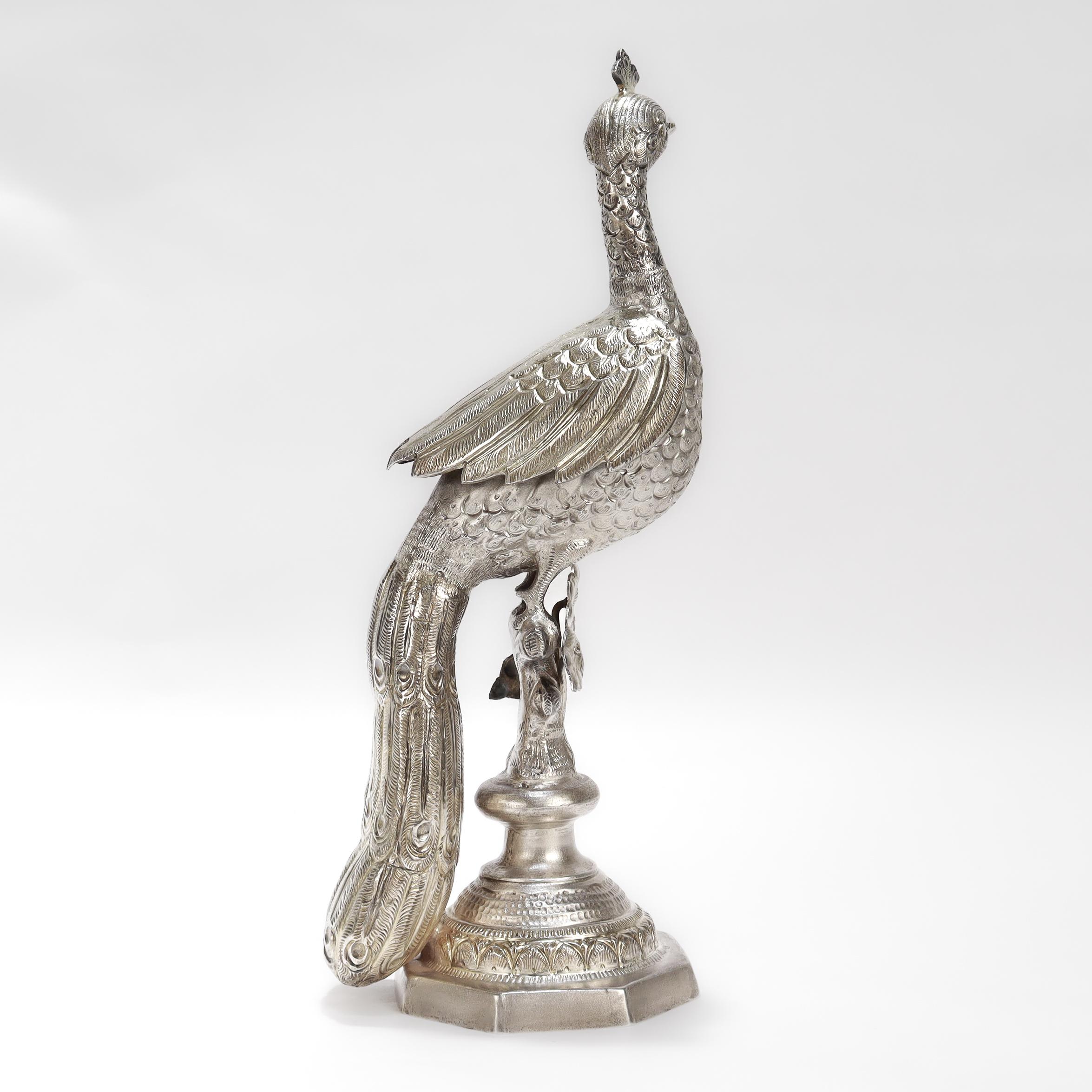 Antike Kutch oder osmanischen Silber Pfau oder Paradiesvogel Rose Wassersprinkler im Zustand „Gut“ im Angebot in Philadelphia, PA
