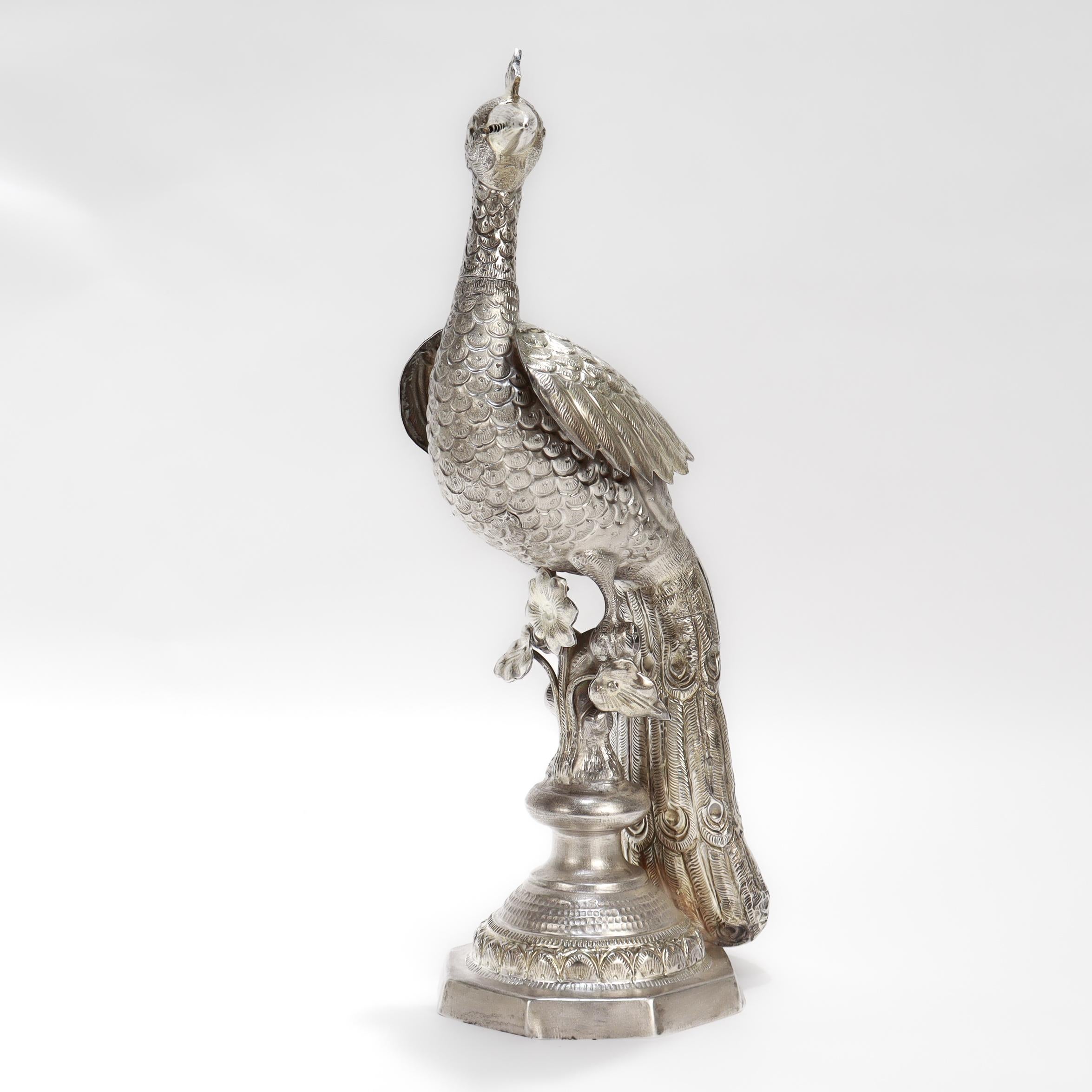 Antike Kutch oder osmanischen Silber Pfau oder Paradiesvogel Rose Wassersprinkler im Angebot 1