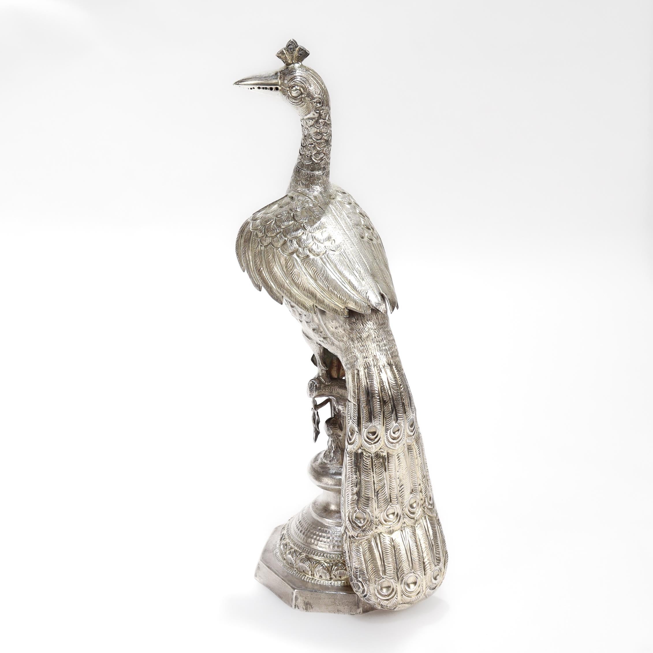 Antike Kutch oder osmanischen Silber Pfau oder Paradiesvogel Rose Wassersprinkler im Angebot 2