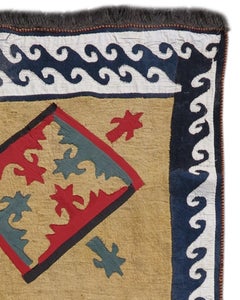 Antique Kyrgyz Felt and Applique Cover Rug, c. 1900