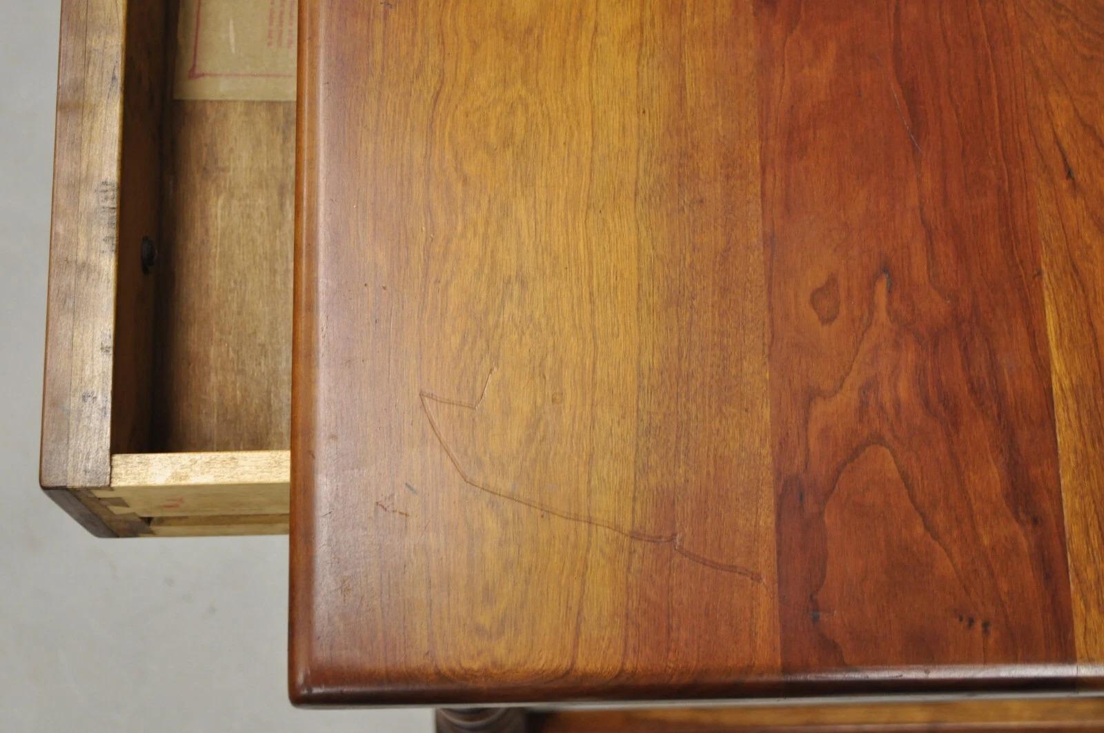 Antique L & J G Leopold Stickley Jacobean Cherry Wood One Drawer End Side Table For Sale 2